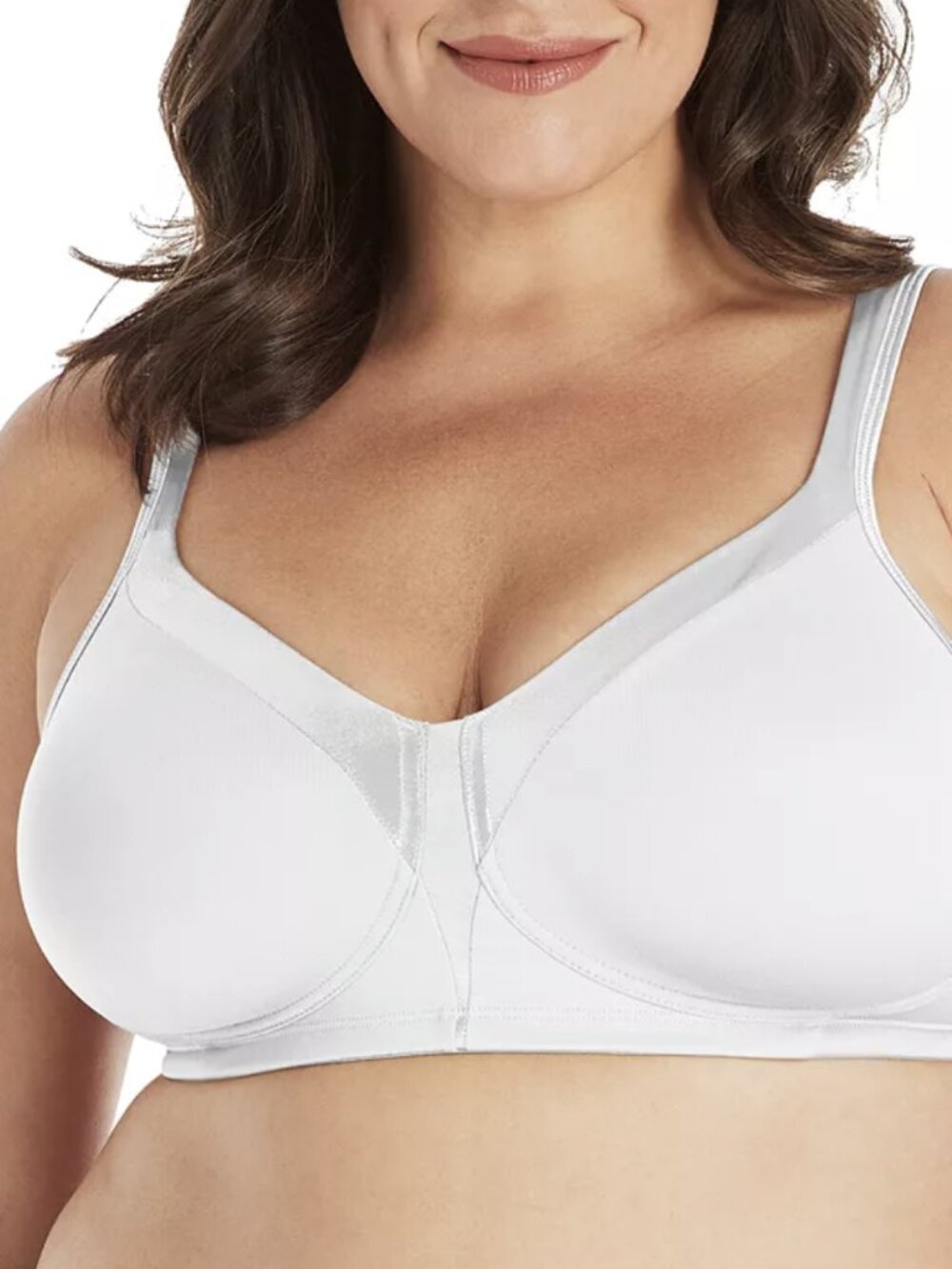 Playtex 18 Hour Silky Soft Smoothing Cool & Breathable WirelessBra White 42F NWT